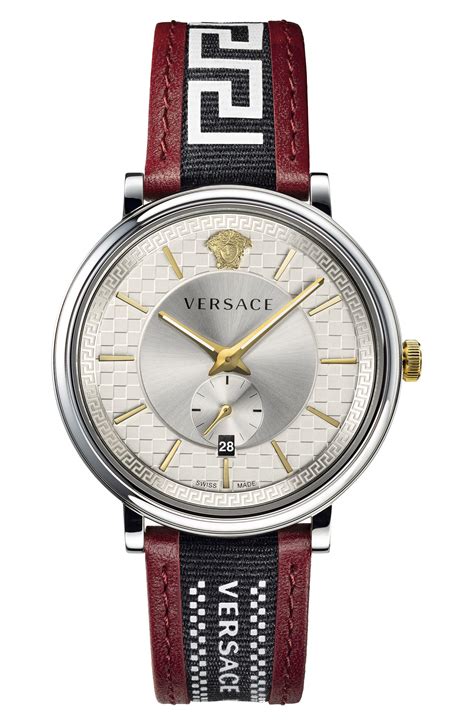 mens versace v-circle greca red|Versace V.